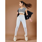 Women Skinny Fit High White Jeans