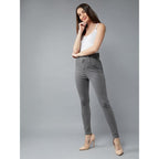 Women Skinny Fit High Grey Jeans