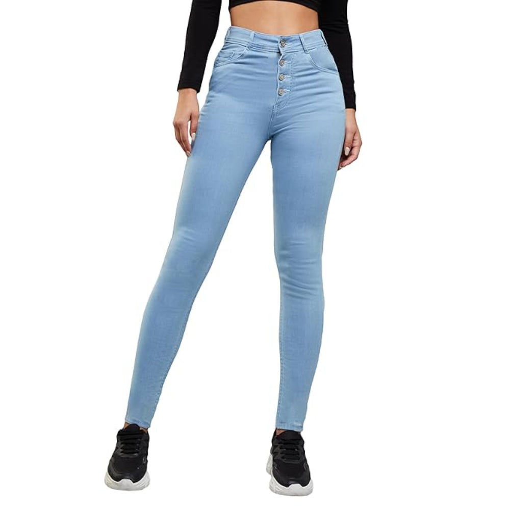 Women Skinny Fit High Light Blue Jeans