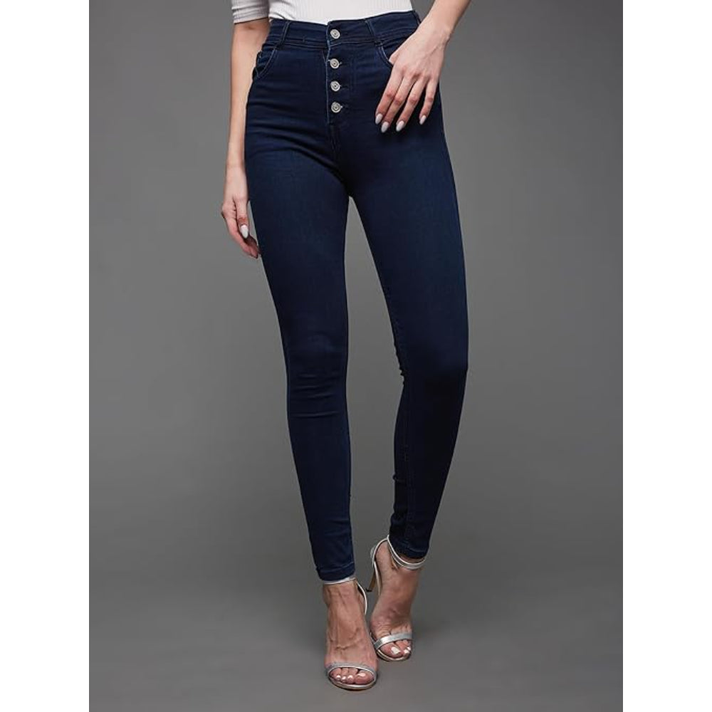 Women Skinny Fit High Midnight Blue Jeans