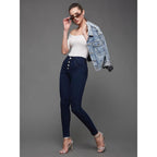 Women Skinny Fit High Midnight Blue Jeans