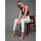 Women Skinny Fit High Porcelain White Jeans