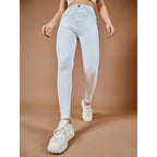 Women Skinny Fit High Powder White Jeans