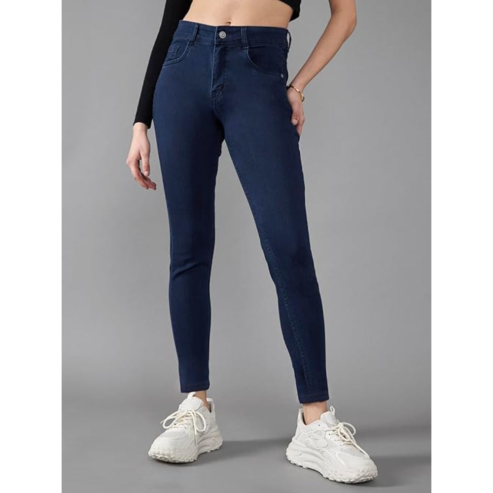 Women Skinny Fit High Space Blue Jeans