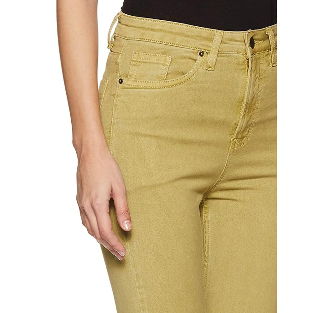 Women Stretchable Denim Beige Jeans