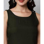 Black Women Sleeveless Straight Kurti