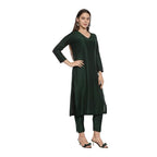 Black Women Cotton Blend Regular Kurta Set
