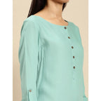 Best Blue Women Rayon Straight Kurti
