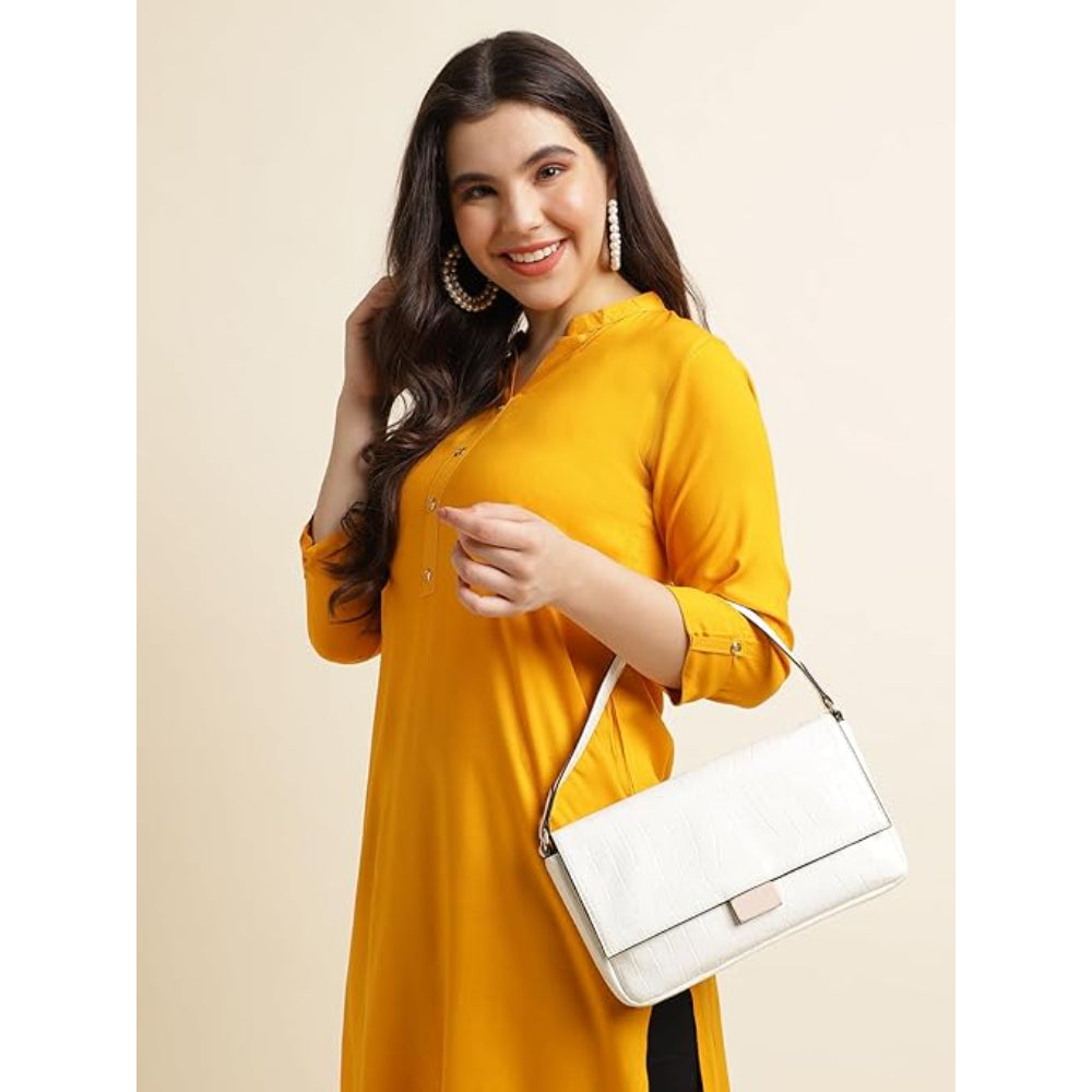 Beautiful Yellow Women Rayon Straight Kurti