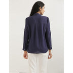 Women Stylish Casual Navy Blue Shirt
