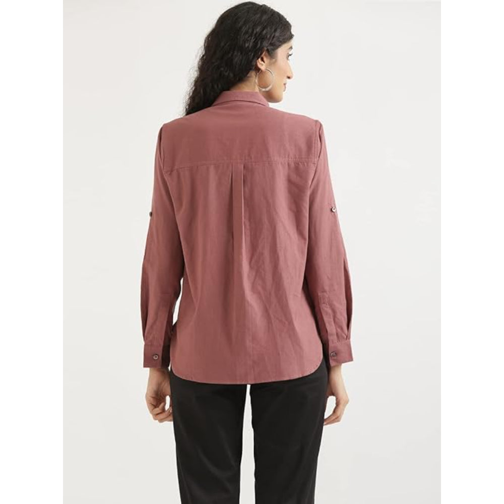 Women Stylish Casual Rose Taupe Shirt