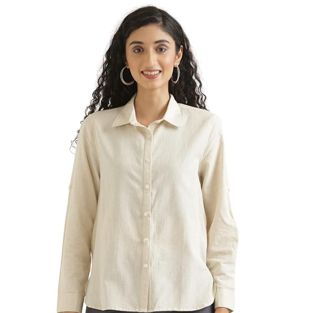 Women Stylish Casual Off White Shirt