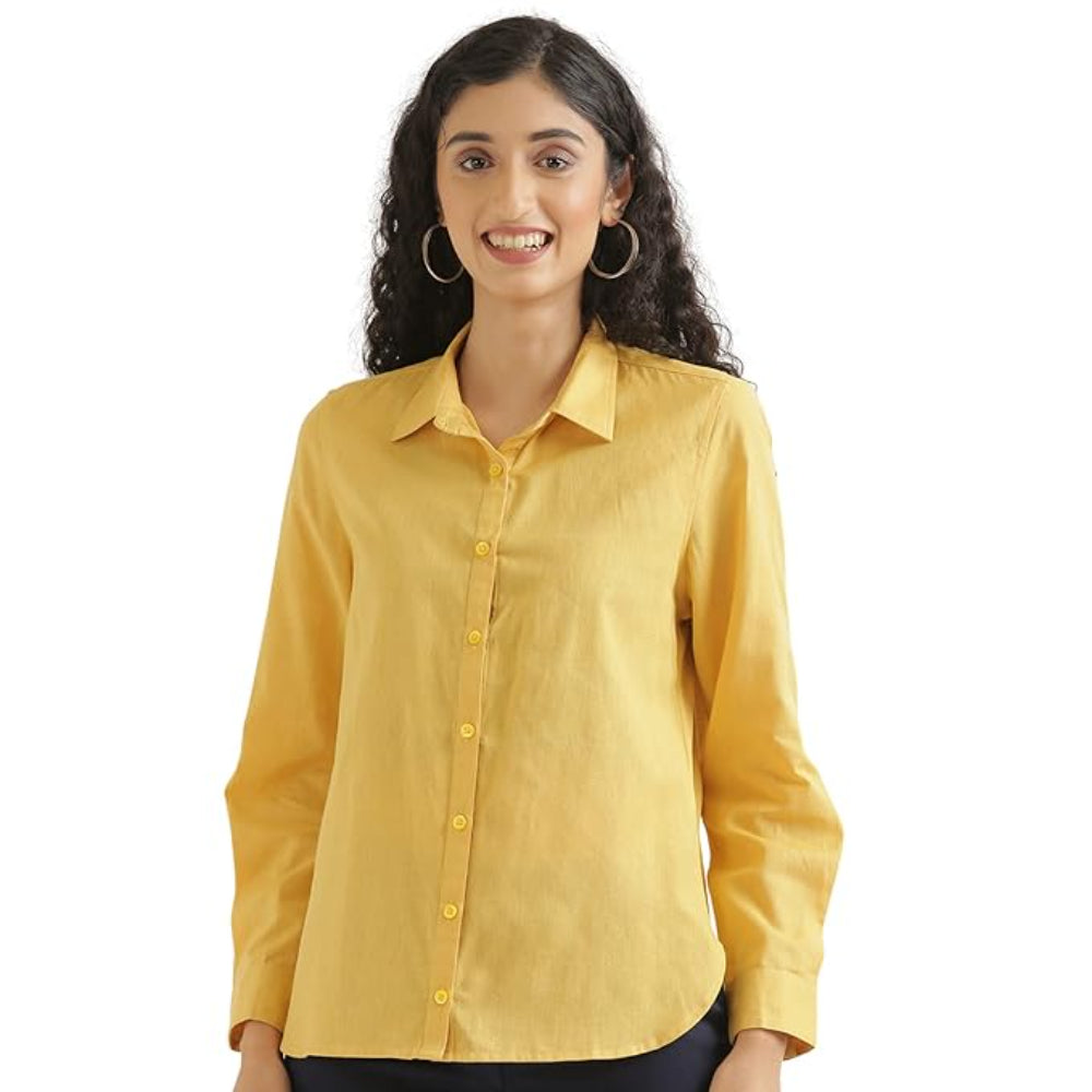 Women Stylish Casual Yellow Shirt