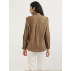 Women Stylish Casual Coffee Brown Shirt