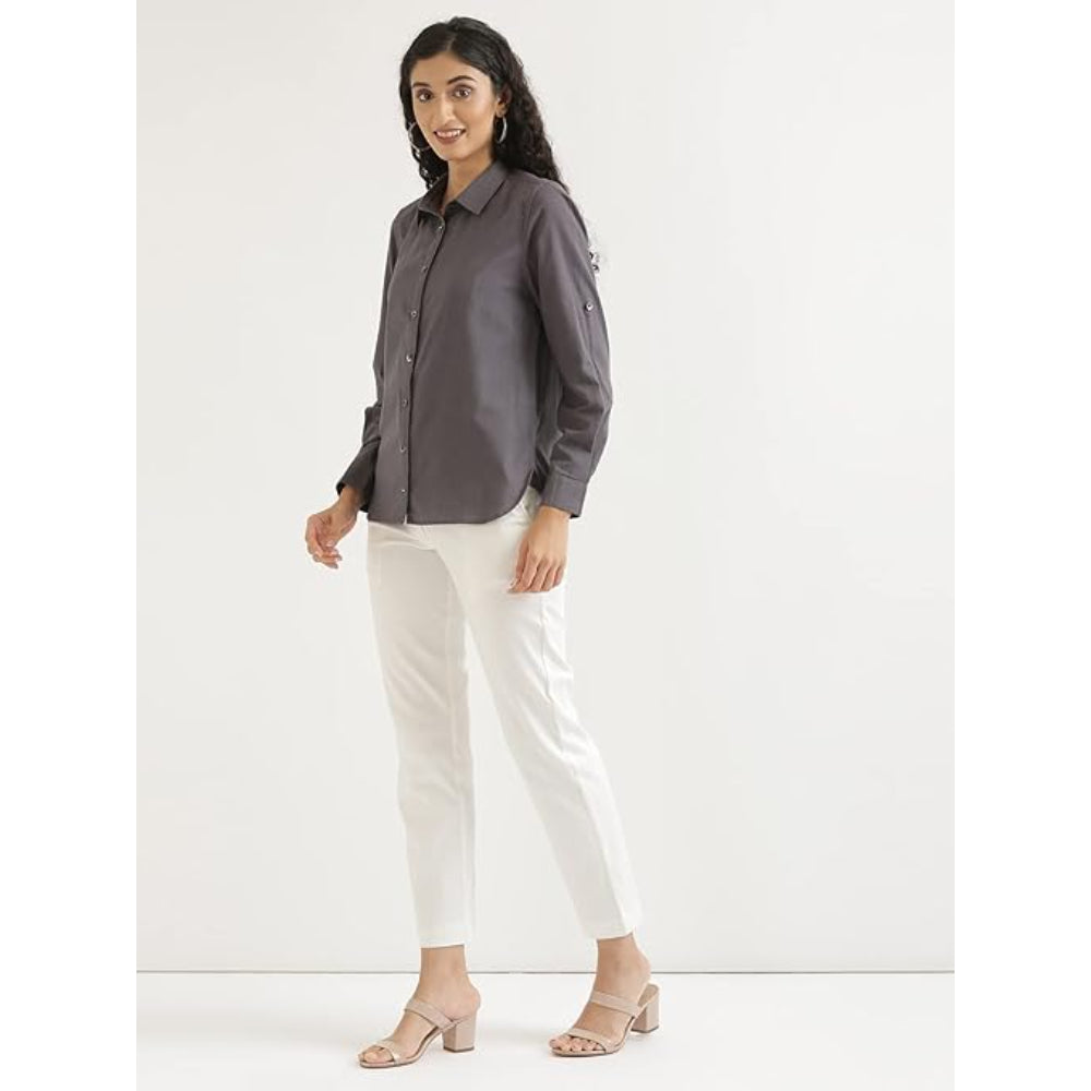 Women Stylish Casual Slate Grey Shirt