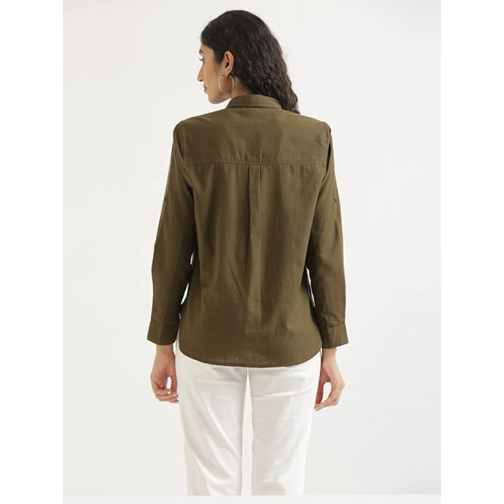 Women Stylish Casual Olive Green Shirt