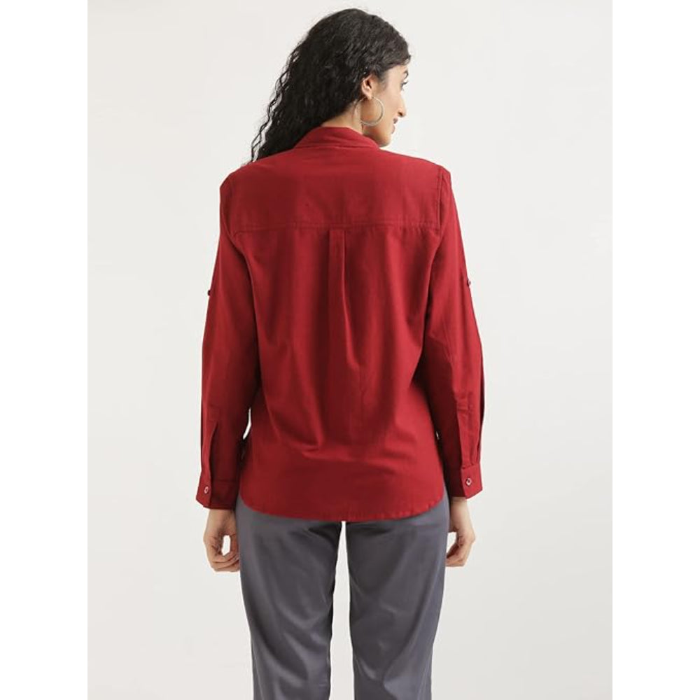 Women Stylish Casual Maroon Shirt