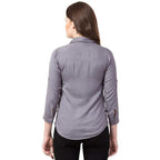 Women Long Sleeves Cotton Grey Shirt