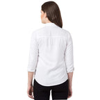 Women Long Sleeves Cotton White Shirt