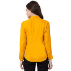 Women Long Sleeves Cotton Yellow Shirt