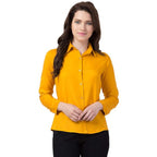 Women Long Sleeves Cotton Yellow Shirt