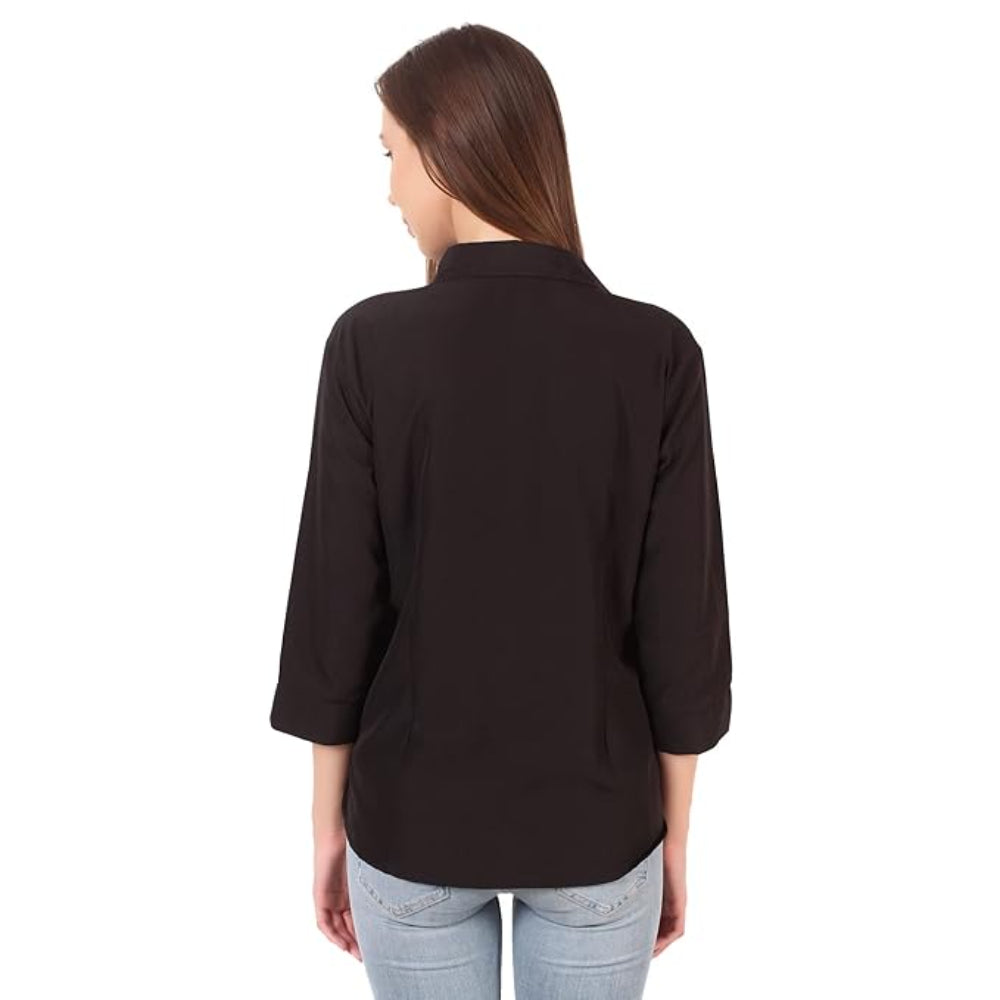 Women Formal Cotton Black Shirt
