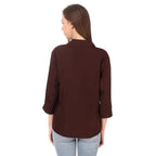 Women Formal Cotton Brown Shirt