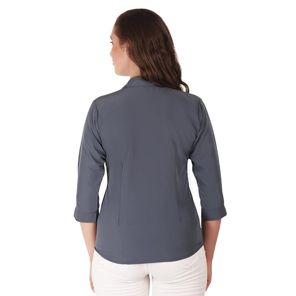 Women Formal Cotton Dark Grey Shirt