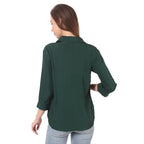 Women Formal Cotton Olive Green Shirt