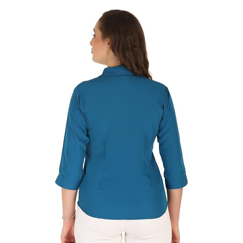 Women Formal Cotton Ferozi Shirt