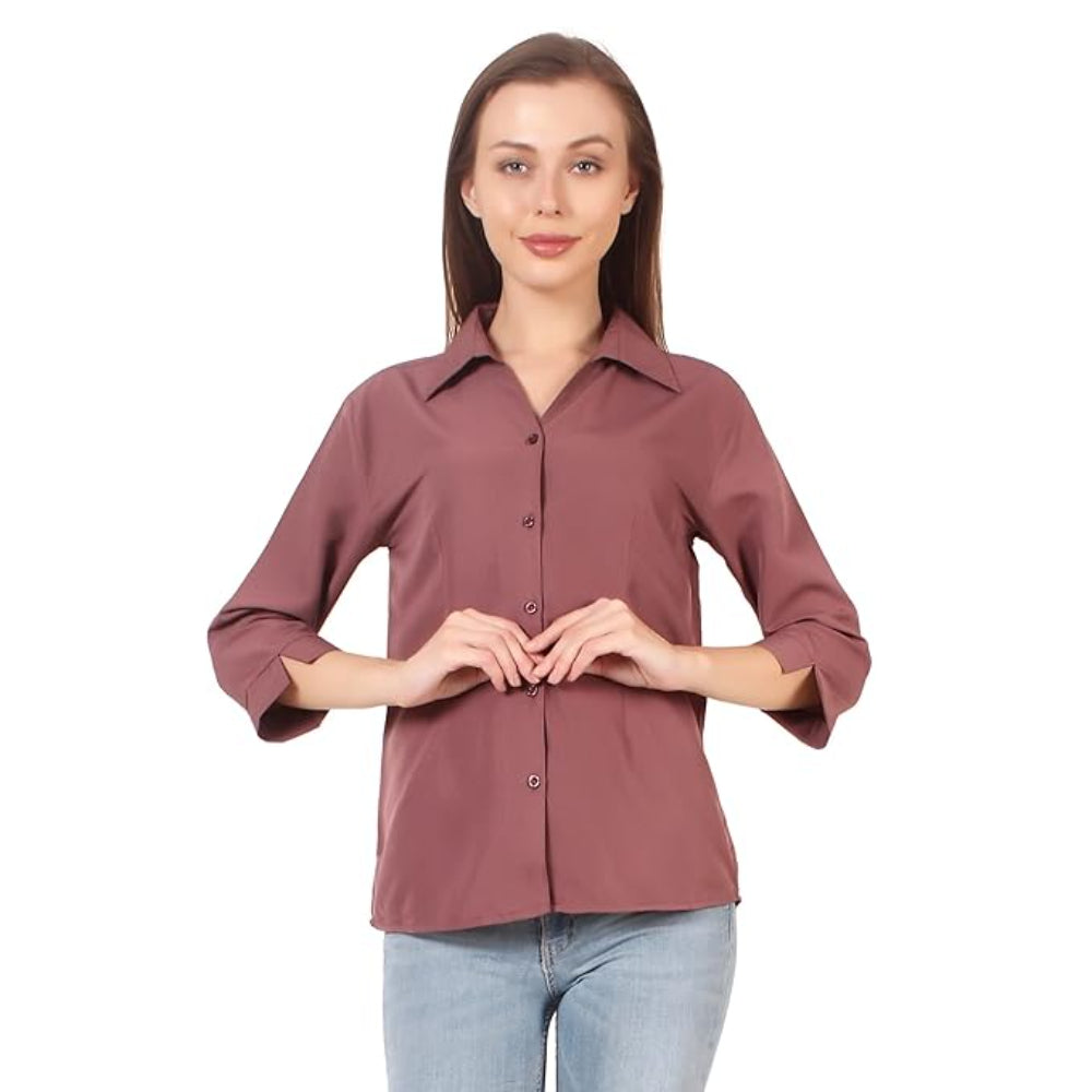Women Formal Cotton Lavender Shirt