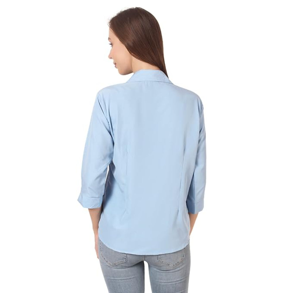 Women Formal Cotton Light Blue Shirt
