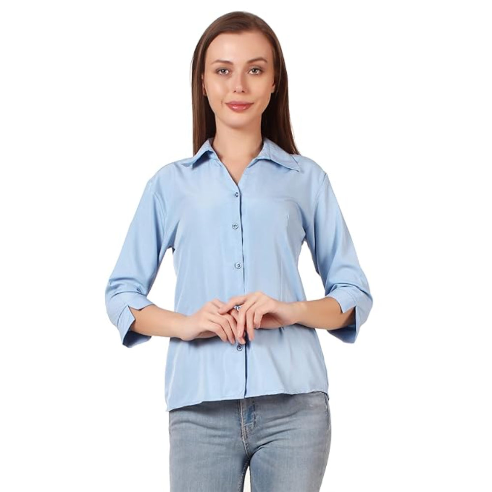 Women Formal Cotton Light Blue Shirt