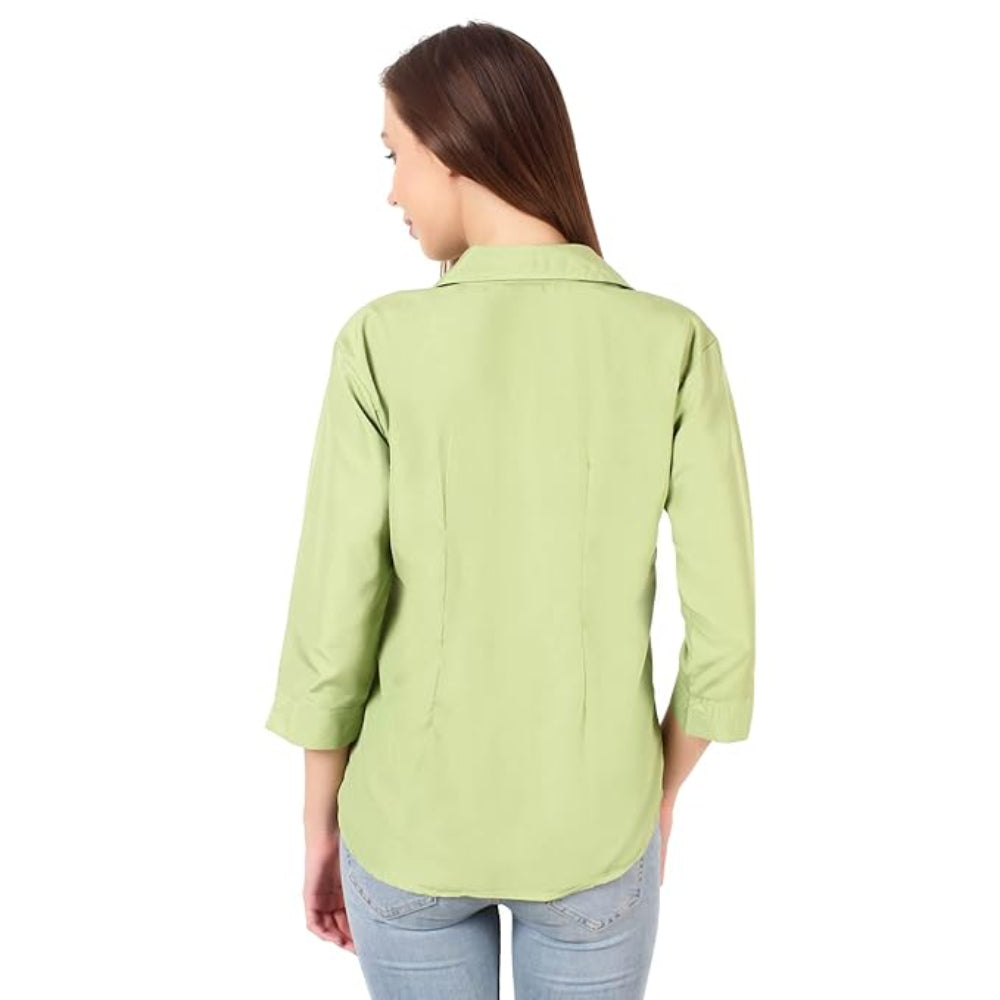 Women Formal Cotton Light Green Shirt