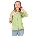 Women Formal Cotton Light Green Shirt