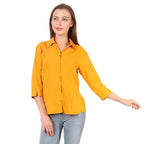 Women Formal Cotton Mustard Shirt