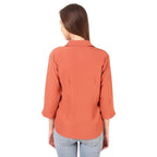 Women Formal Cotton Orange Shirt