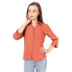 Women Formal Cotton Orange Shirt
