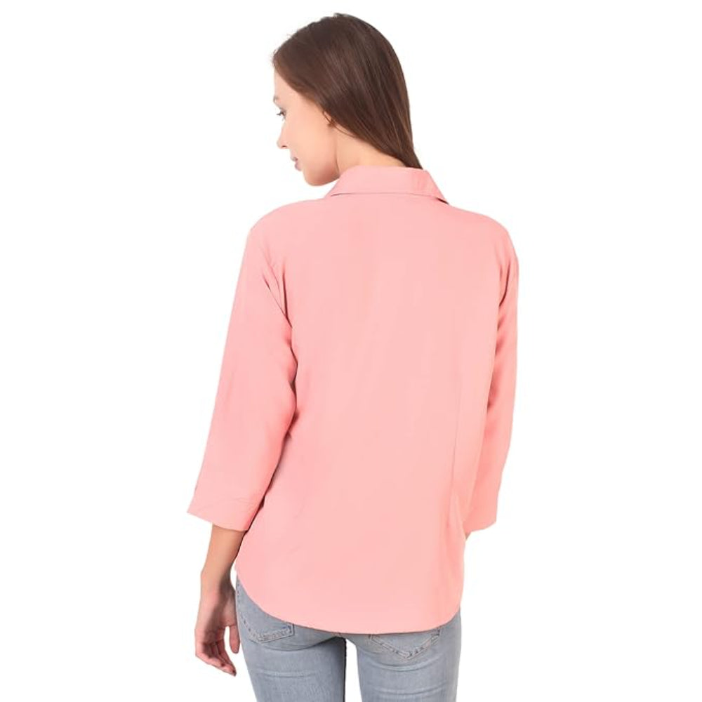 Women Formal Cotton Pink Shirt