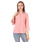 Women Formal Cotton Pink Shirt