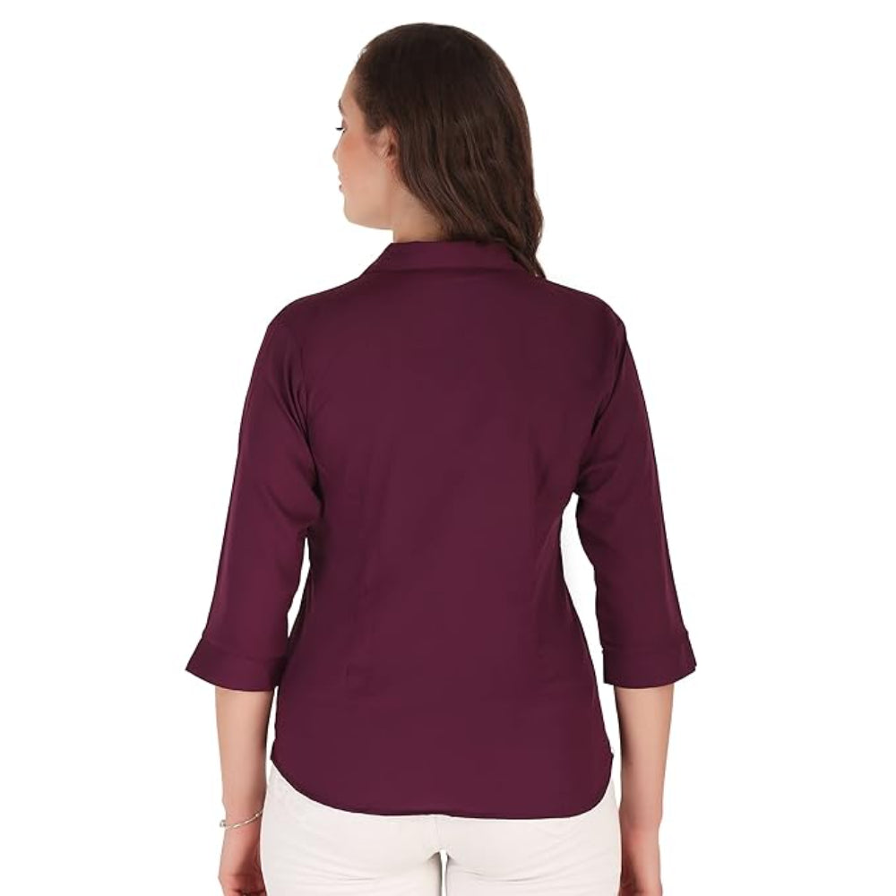 Women Formal Cotton Dark Purple Shirt