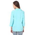 Women Formal Cotton Sea Green Shirt