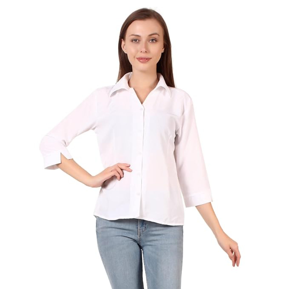 Women Formal Cotton White Shirt