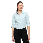 Women Regular Fit Light Blue Shirt
