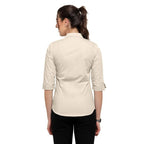 Women Regular Fit Beige Shirt