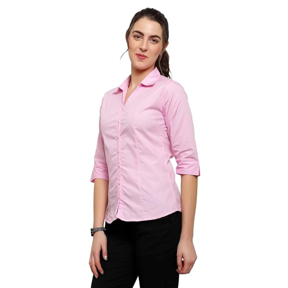 Women Regular Fit Pink Shirt