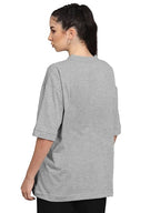 Women Oversized Half Sleeve Grey Tshirt