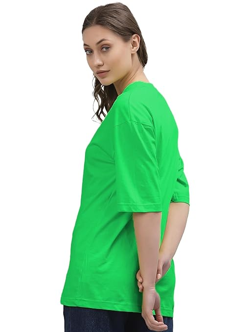 Women Oversized Half Sleeve Neon Tshirt