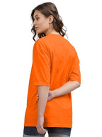 Women Oversized Half Sleeve Orange Tshirt