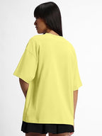 Pure Cotton Women Half Sleeve Limegreen T-Shirt